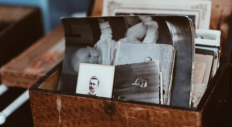 box of photos